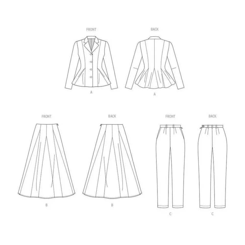 Vogue V2018 Sewing Pattern‎ Misses Jacket Skirt Pants Size 12-20 Uncut